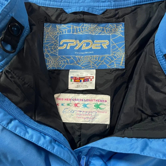 Spyder | Light Blue and White Adjustable Waist Skiing Snow Pants | Size 18Y - Picture 5 of 15